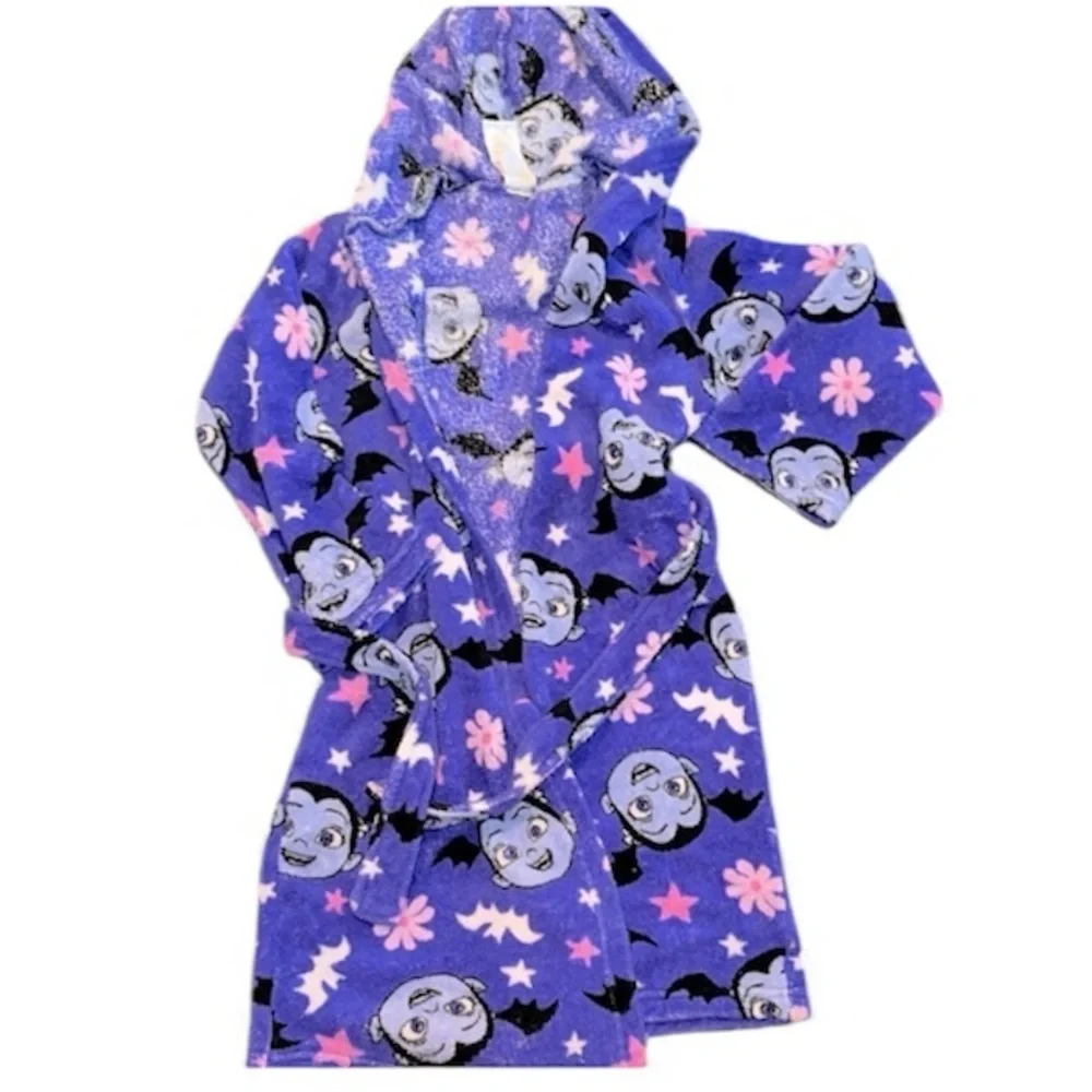 Disney Purple Cartoon Print Hooded robe size medium/8